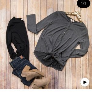 Thermal Button Tie Top